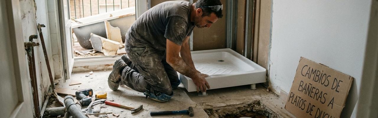 Cambios de bañeras a platos de ducha en las-gabias